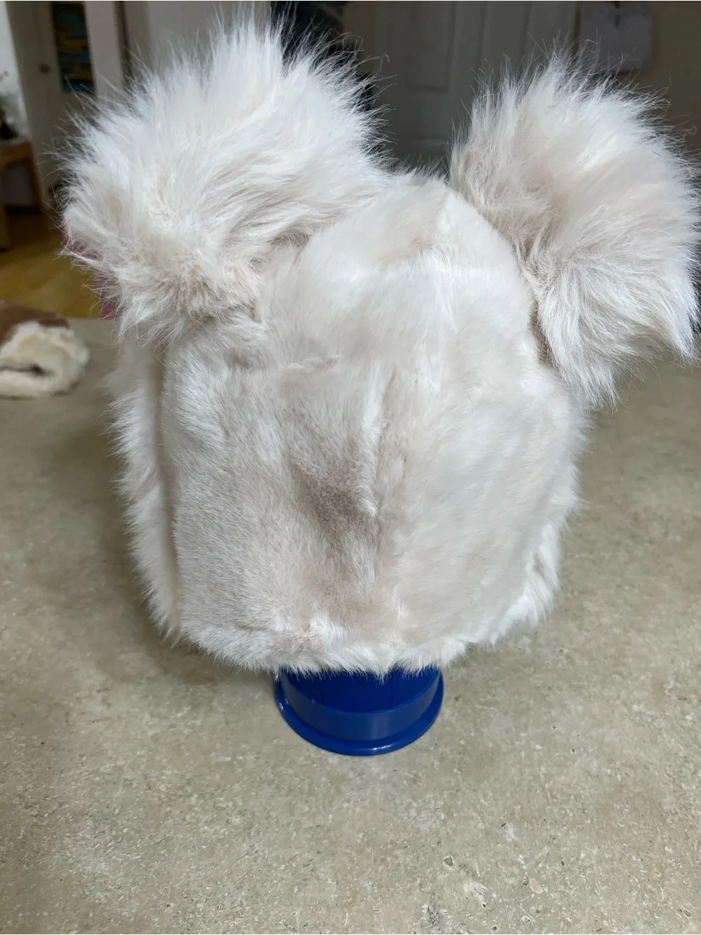 Cozy Light White Faux Fur Pom Hat